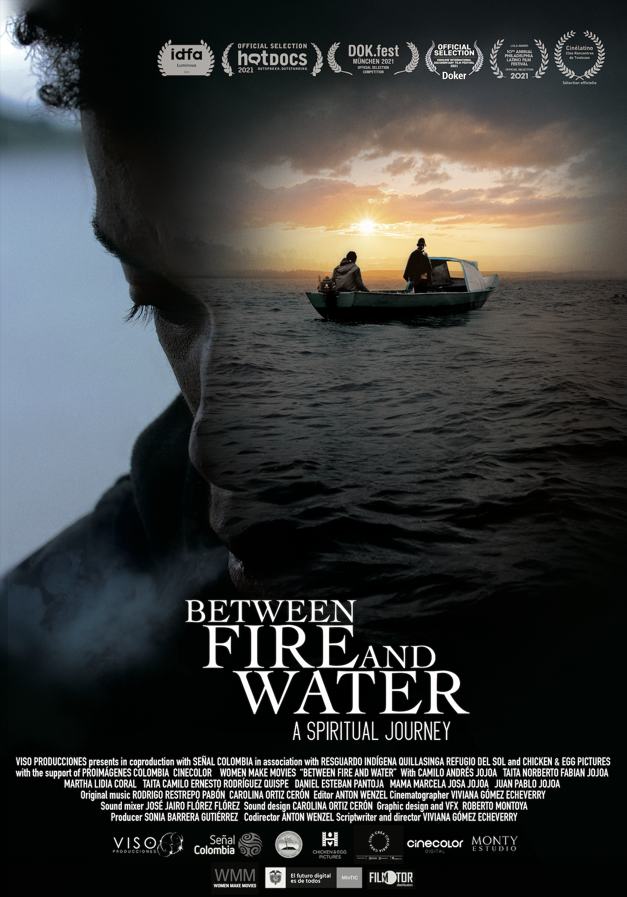 Still from Between Fire and Water. A poster for the film.