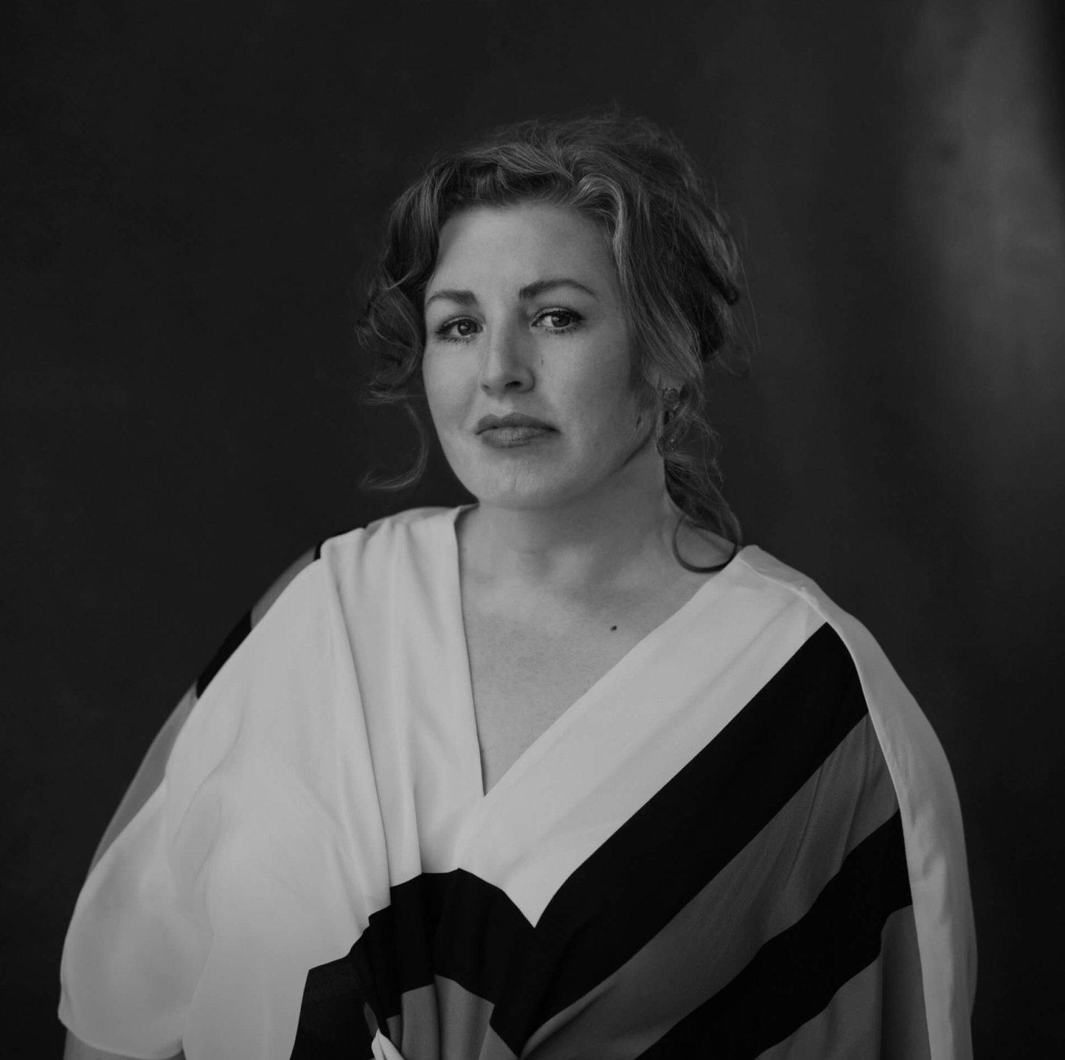 Black and white portrait of Jeanie Finlay
